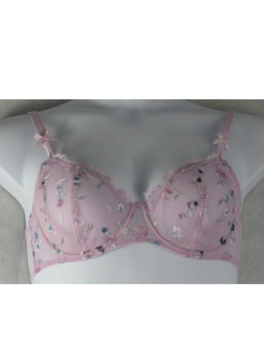 INC International Concepts Women's Lily Underwire Bra, Lilac Floral Vines, Large